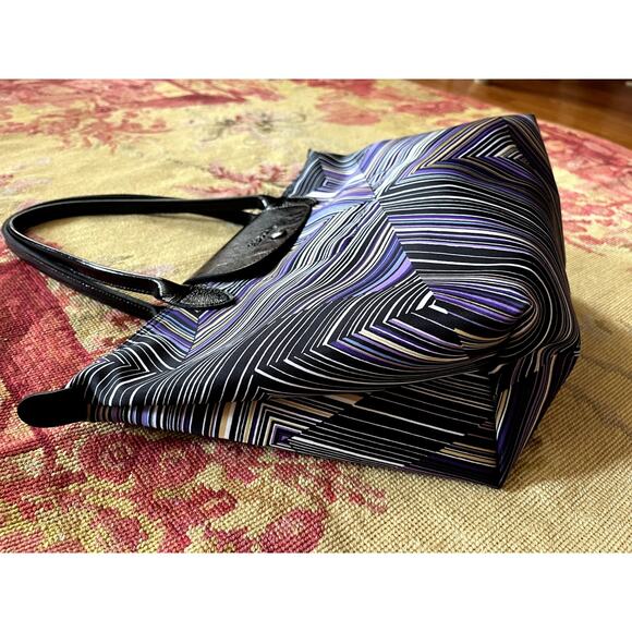 Longchamp Medium Tote Bag Purple Geometric Pattern - Picture 3 of 6